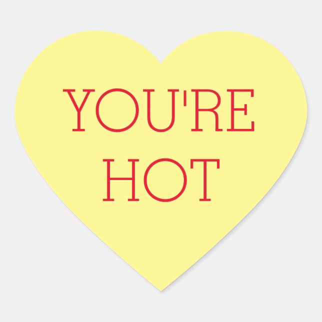 Yellow Candy Conversation Heart Sticker-Text Herz-Aufkleber (Vorderseite)
