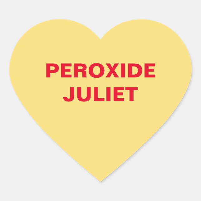 Yellow Candy Heart Herz-Aufkleber (Vorderseite)