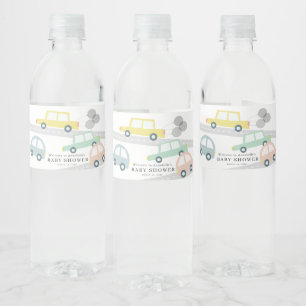 Yellow Car Balloons White Baby Dusche