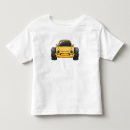 Yellow Cartoon Car  Kleinkind T-shirt
