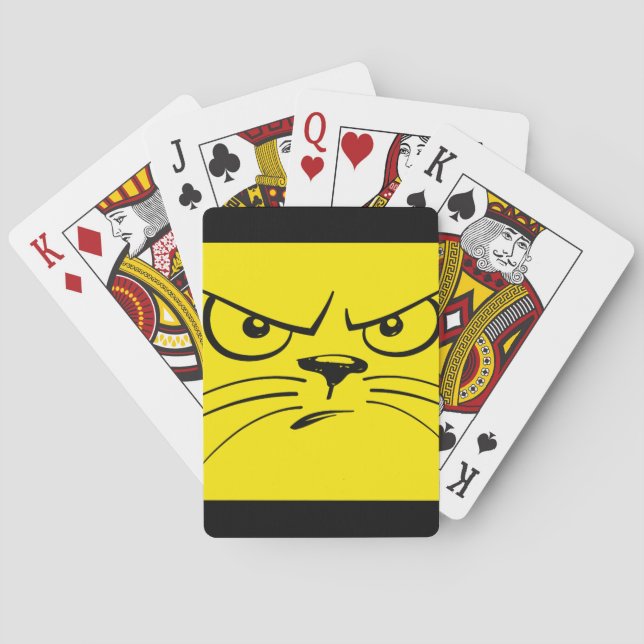 Yellow Cat Face Bicycle Playing Cards Spielkarten (Rückseite)