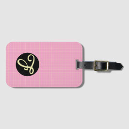 Yellow Cell Pink Plaid Pattern Modern Elegant Gepäckanhänger