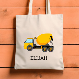 Yellow Cement Mixer Kids Personalisiert Constructi Tragetasche