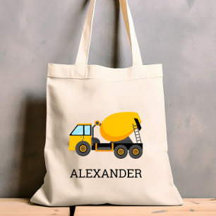 Yellow Cement Mixer Kids Personalisiert Constructi Tragetasche