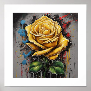 Yellow Chaos Rosen Poster