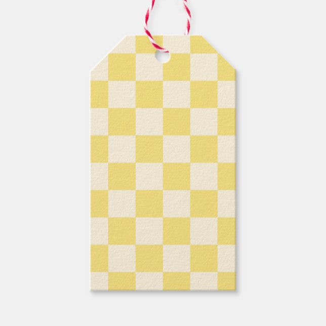Yellow Checkerboard Geschenkanhänger (Vorderseite)