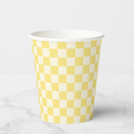 Yellow Checkerboard Pappbecher