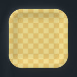 Yellow Checkerboard Pattern Pappteller<br><div class="desc">Checkerboard Pattern in Yellow.</div>