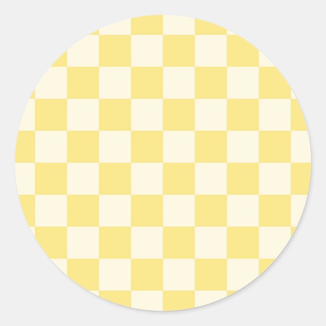 Yellow Checkerboard Runder Aufkleber (Vorderseite)