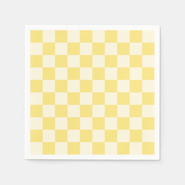 Yellow Checkerboard Serviette (Vorderseite)