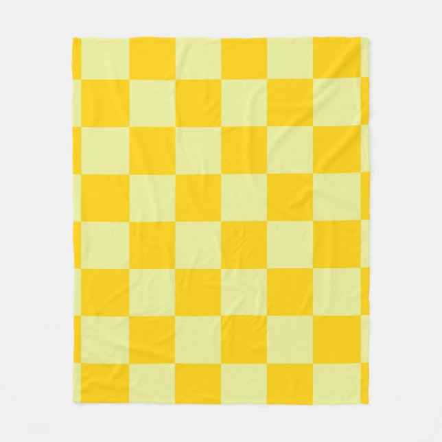 Yellow Checkered Gingham Pattern Fleecedecke (Vorderseite)