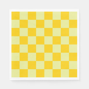 Yellow Checkered Gingham Pattern Serviette