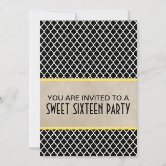 Yellow Chic Quarto Sweet 16 Einladung