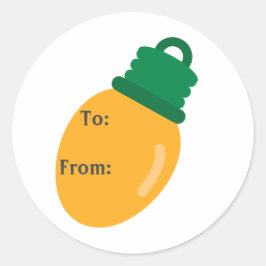 Yellow Christmas Bulle Geschenksticker Runder Aufkleber