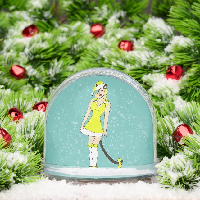 Yellow Christmas catgirl Schneekugeln (Weihnachten)