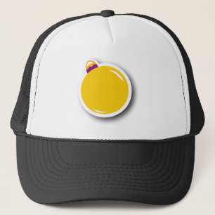Yellow Christmas Ornament (Round) Truckerkappe