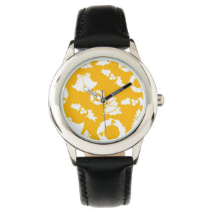 Yellow Christmas Pattern Armbanduhr