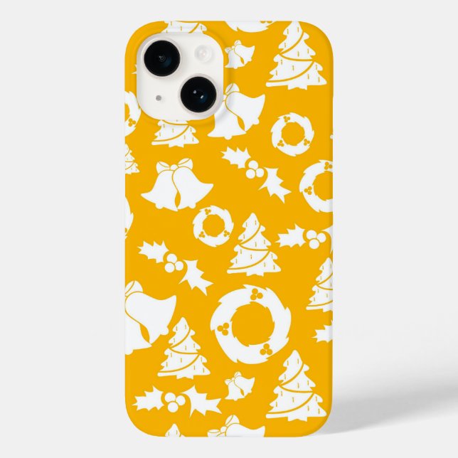 Yellow Christmas Pattern Case-Mate iPhone 14 Hülle (Rückseite)