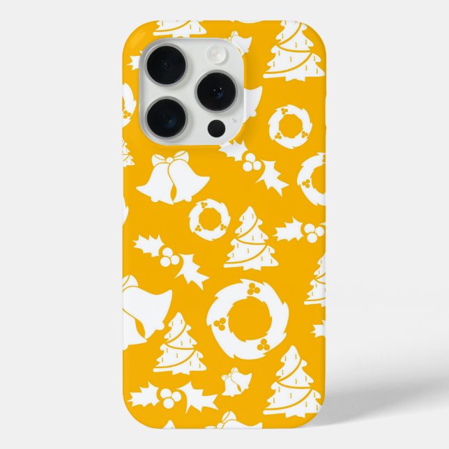Yellow Christmas Pattern Case-Mate iPhone Hülle (Rückseite)