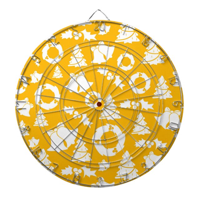 Yellow Christmas Pattern Dartscheibe (vorne)