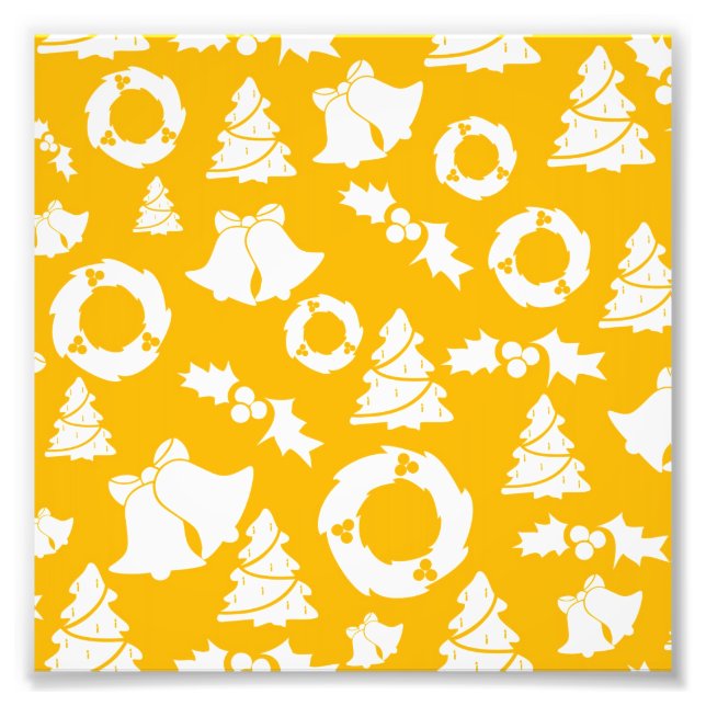 Yellow Christmas Pattern Fotodruck (Vorne)