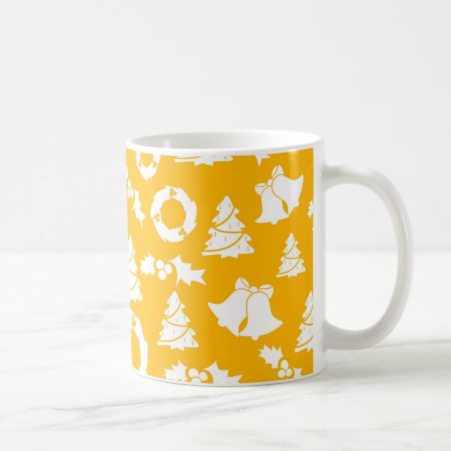 Yellow Christmas Pattern Kaffeetasse (Rechts)