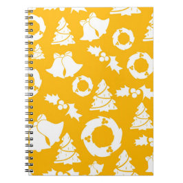 Yellow Christmas Pattern Notizblock