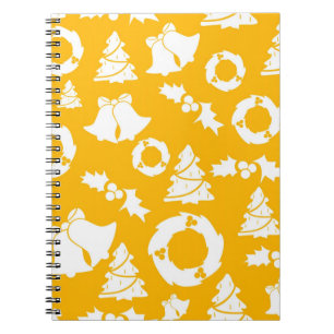 Yellow Christmas Pattern Notizblock