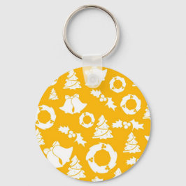 Yellow Christmas Pattern Schlüsselanhänger