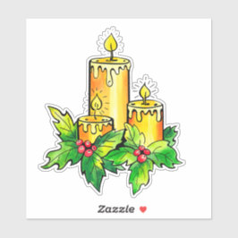 Yellow Christmas Sticker