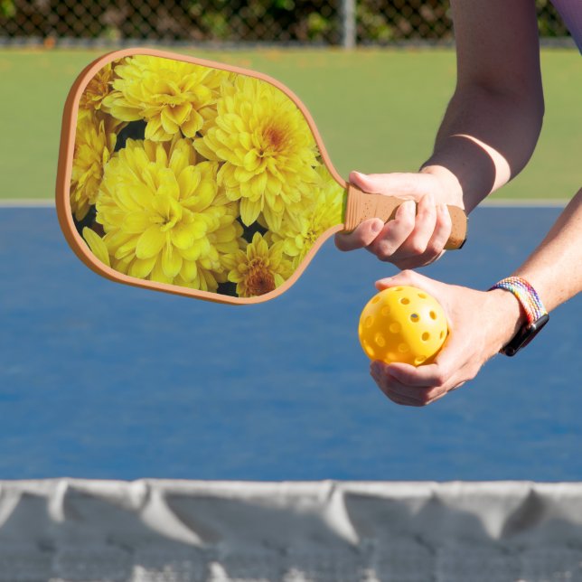 Yellow Chrysanthemum Blooms Floral Pickleball Schläger (InSitu)