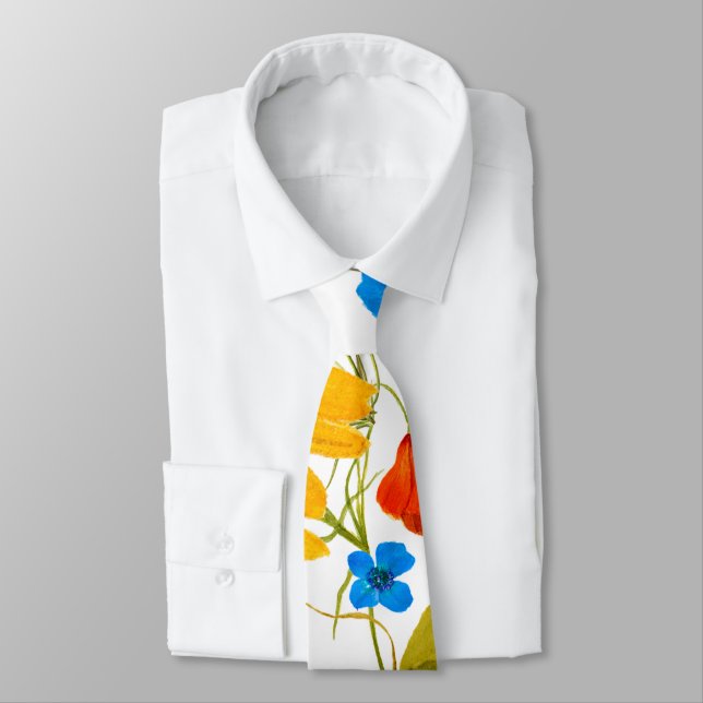 YELLOW CHRYSANTHEMUM PATTERN KRAWATTE (Gebunden)