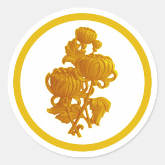 Yellow Chrysanthemum Runder Aufkleber
