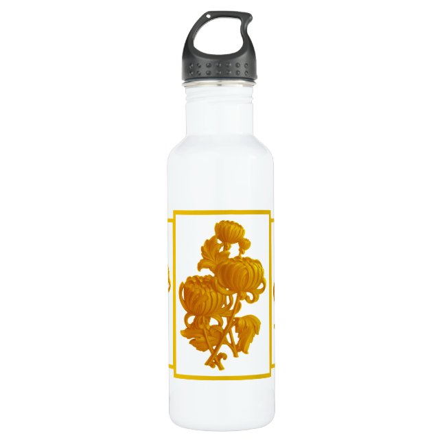 Yellow Chrysanthemum Trinkflasche (Vorderseite)