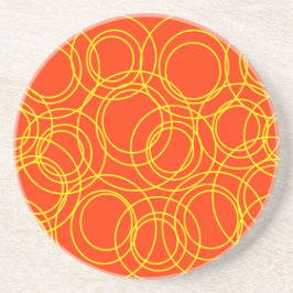 Yellow Circles on Orange Untersetzer