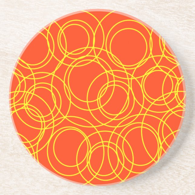 Yellow Circles on Orange Untersetzer (Vorne)
