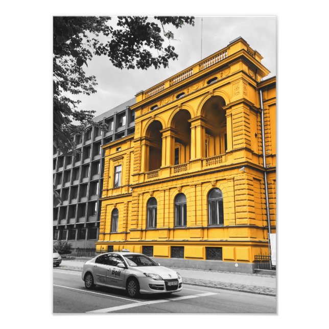Yellow City Gebäude Minimalistisch Fotografie (Vorne)
