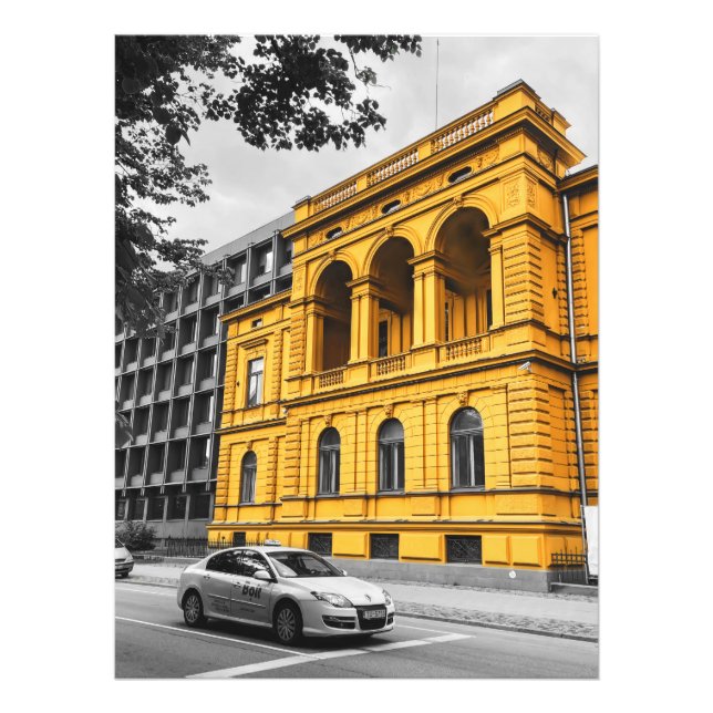 Yellow City Gebäude Minimalistisch Fotografie (Vorne)