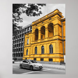 Yellow City Gebäude Minimalistisch Fotografie Poster
