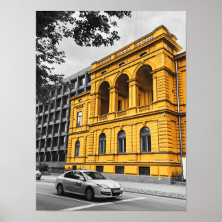 Yellow City Gebäude Minimalistisch Fotografie Poster