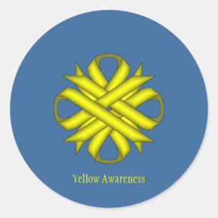 Yellow Clover Ribbon von Kenneth Yoncich Runder Aufkleber