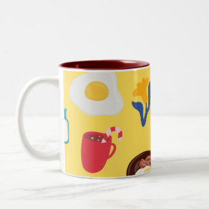 Yellow Colorful Bold Illustrative Wraparound Tasse