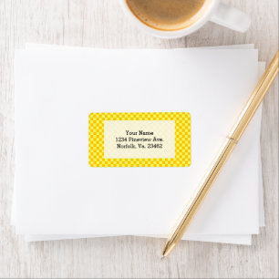 Yellow Combination Checkerboard von ShirleyTaylor Adressaufkleber