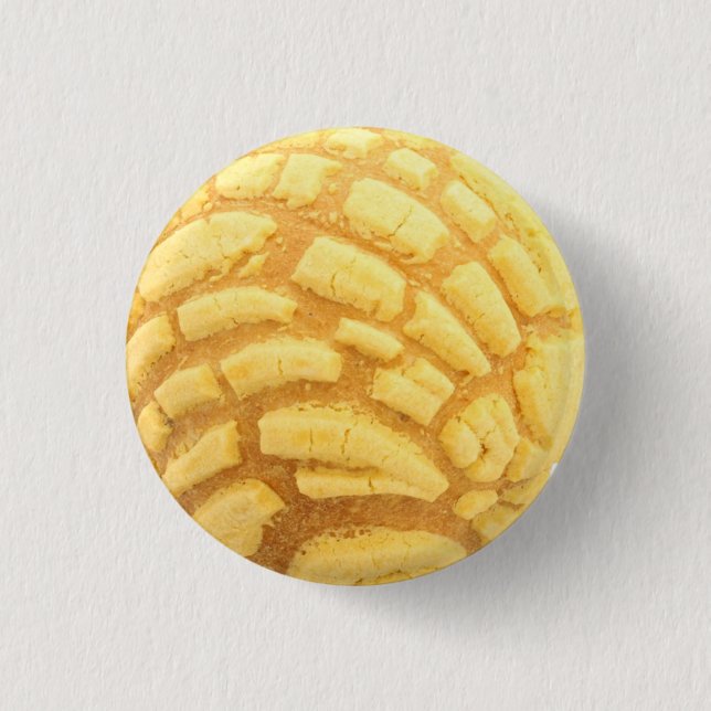 Yellow Concha Pan De Huevo Mexikanisches Brot Button (Vorderseite)