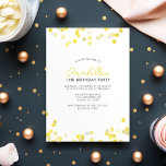 Yellow Confetti Dots Geburtstagsparty Einladung<br><div class="desc">Moderne und trendige Einladungen in einem stilvollen Konfetti-Thema,  perfekt für Geburtstagsfeiern,  Junggeselinnen-Abschiede,  Wiedersehen,  Neujahr Party,  Weihnachts-Party,  Bürogebäude,  Party,  Babyduschen,  und mehr!</div>
