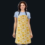 Yellow Coquette Bows Hearly Girly Schürze<br><div class="desc">Whimsikale und coquette Schürze mit handgezeichneter Abbildung von Gelbbögen und Herzen.</div>