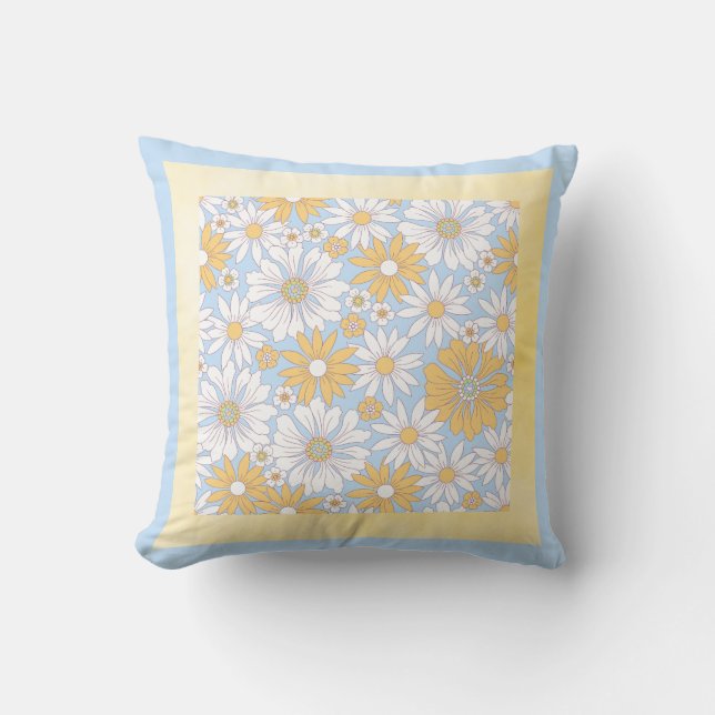 Yellow Country Flower art Kissen (Vorderseite)