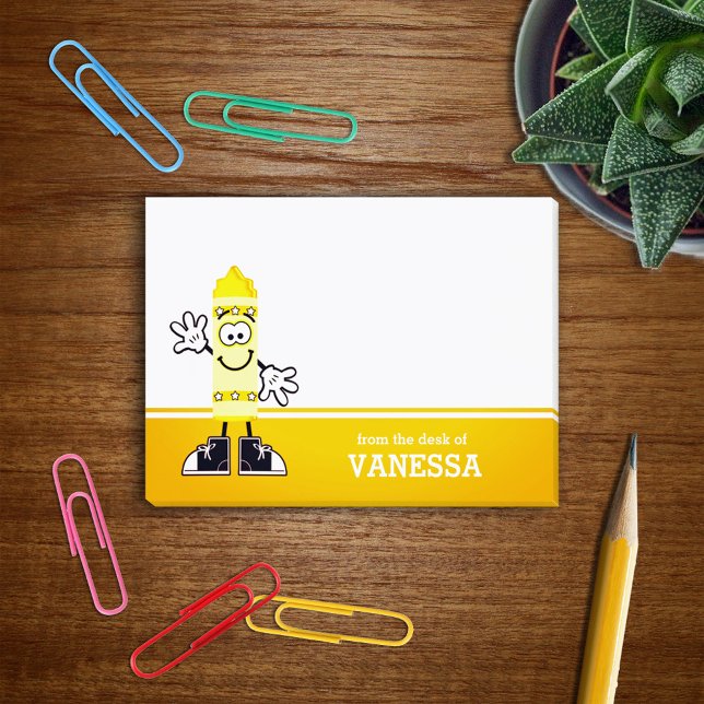 Yellow Crayon Personalisiert Post-it Klebezettel (Von Creator hochgeladen)