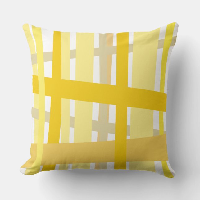 YELLOW CRAZY LINES DESIGN Retro Throw Kissen (Vorderseite)