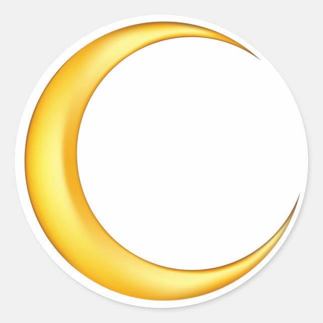 Yellow Crescent Moon Runder Aufkleber (Vorderseite)